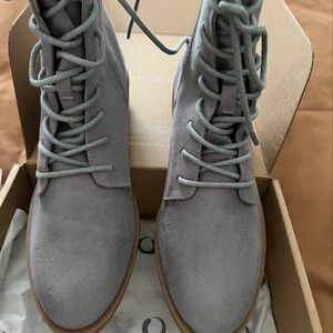 VIENNA COMBAT BOOTIES IN FAUX SUEDE